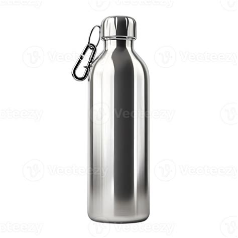 Stainless Steel Water Bottle With Carabiner 46802807 Png