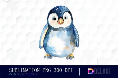 Cute Penguin Watercolor Clipart