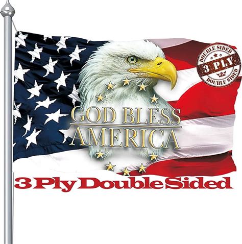 God Bless America Flag 3x5 Ft Unique American Eagle Flag With Brass