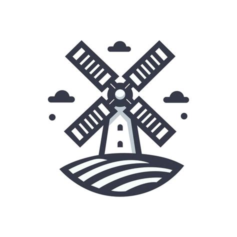 Le Logo Du Moulin Vent Vecteur Premium