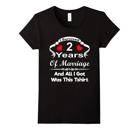 2nd Second Wedding Anniversary T Shirt Marriage Husband Wife Casual