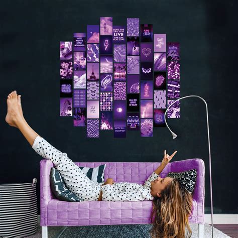 Artivo Purple Wall Collage Kit Aesthetic Pictures 50 Set 4x6 With