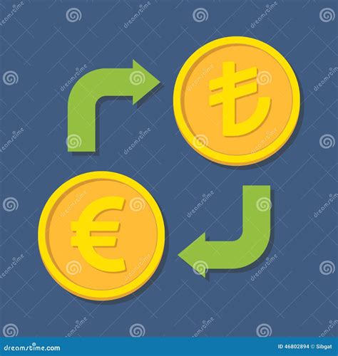 Currency Exchange. Euro and Turkish Lira Stock Vector - Illustration of ...