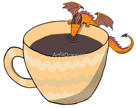 "Dragon Drinking Coffee" by Art4Draggos | Redbubble