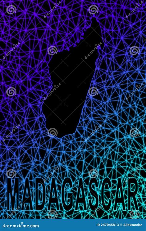 Map Of Madagascar Polygonal Mesh Line Map Royalty Free Stock Photo