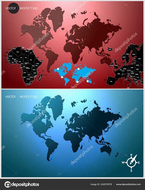 World Map Vector Illustration Stock Vector Image By ©zeber2010 242570078