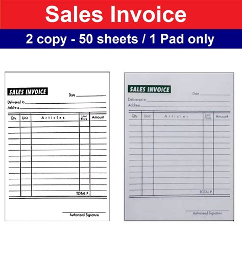 Sales Invoice Receipt Paper 1 Pad Only Lazada PH