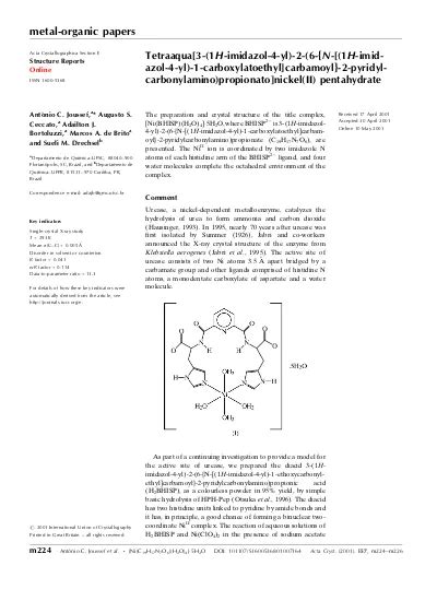 Tetraaqua 3 1H Imidazol 4 Yl 2 6 N 1H Imidazol 4 Yl 1