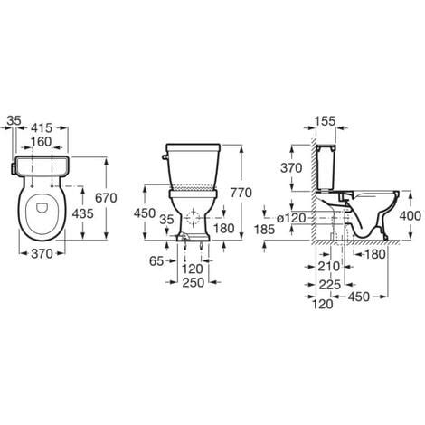 Taza Rimless Con Salida Dual Para Inodoro De Tanque Bajo Carmen Roca