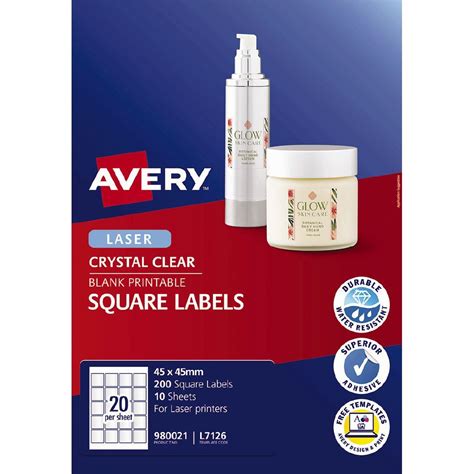 44 Avery 2 Inch Square Labels