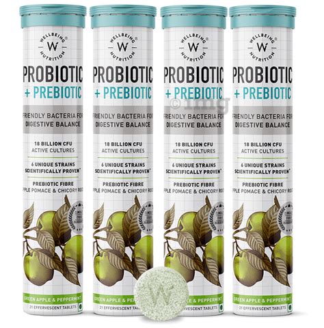 Wellbeing Nutrition Probiotic Prebiotic Fibre With 18 Billion Cfu Effervescent Tablet For