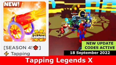 New Update CODES Tapping Legends X ROBLOX 18 September 2022 YouTube