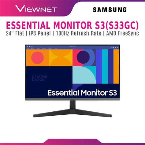 Samsung Essential Monitor S3 S33GC 24 27 Flat IPS Panel 100Hz