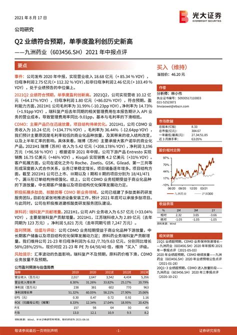 2021年中报点评：q2业绩符合预期，单季度盈利创历史新高 洞见研报 行业报告