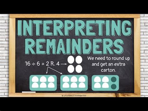 Interpreting Remainders In Division Word Problems Quizalize