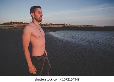 Naked Torso Man Sitting On Railing Stock Photo Shutterstock