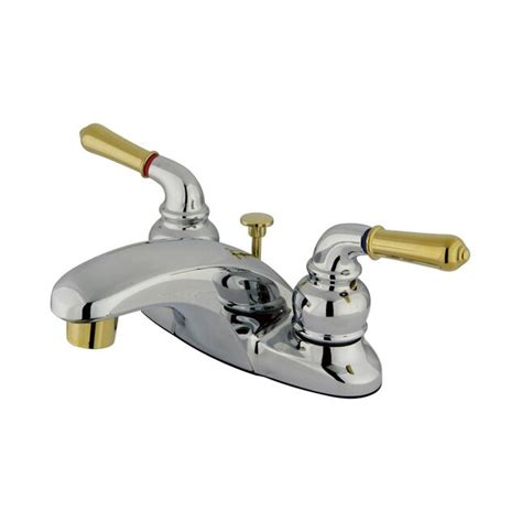 Elements Of Design Magellan Polished Chrome Polished Brass 2 Handle 4 In Centerset Bathroom