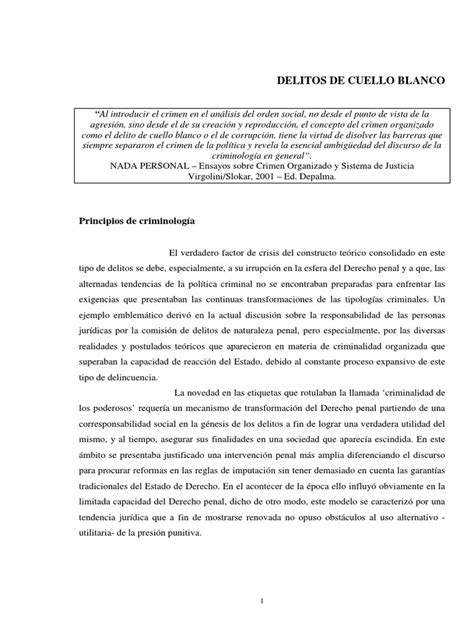 Delitos De Cuello Blanco Pdf Pdf Derecho Penal Criminología