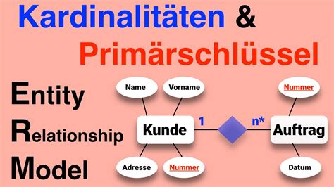 Kardinalitäten und Primärschlüssel ERM bei Datenbanken YouTube