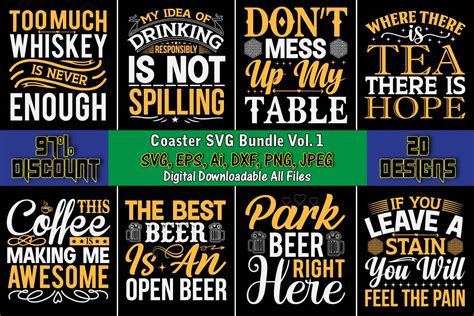 Coaster SVG Bundle Vol. 1, Coaster,Coaster t-shirt,Coaster design ...