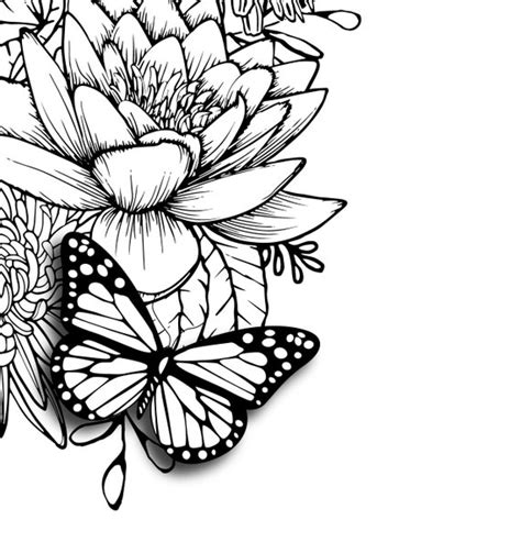 Butterfly Flower Tattoo Design