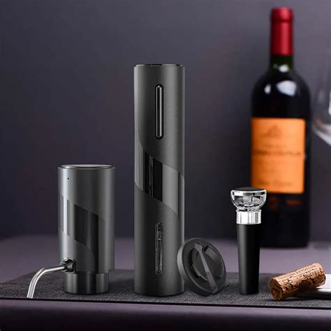 New 2023 T One Touch Electric Wine Aerator Pourer Corkscrew Bottle Opener Kit Automatic