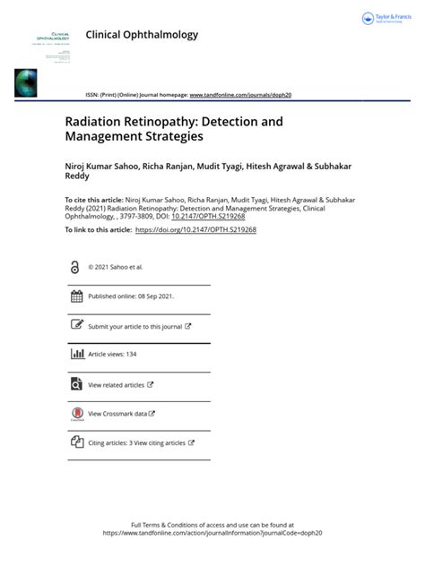 Radiation Retinopathy Detection And Management Strategies Pdf Retina Radiation Therapy