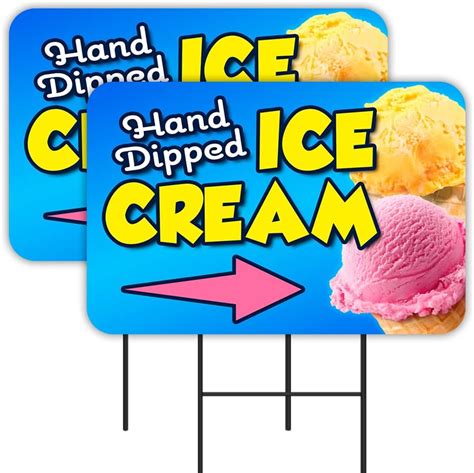 Hand Dipped Ice Cream 2 Pack Yard Signs 16 X 24 Double