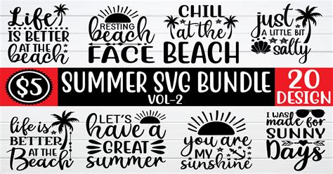 Summer Svg Bundle Vol Bundle Creative Fabrica