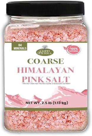 Amazon Good Tierra Himalayan Pink Salt In Jar Coarse 2 5 Lb