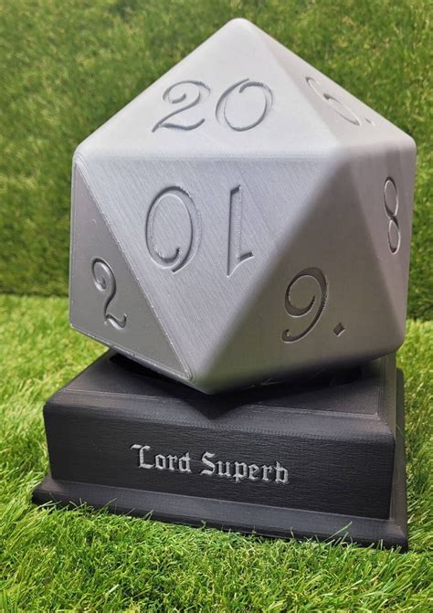 Giant D20 With Custom Lettering In Base Etsy