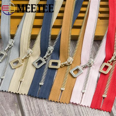 Pcs Cm Meetee Metal Zippers Cm Gold Teeth Close End