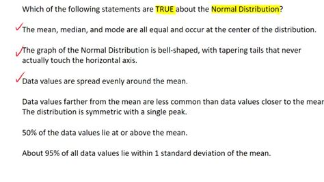 SOLVED Which Of The Following Statements Are TRUE About The Normal