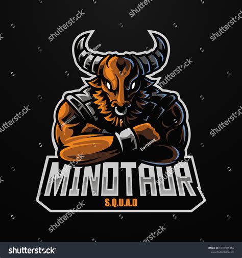 Minotaur Knight Mascot Logo For Esports And Royalty Free Stock Vector