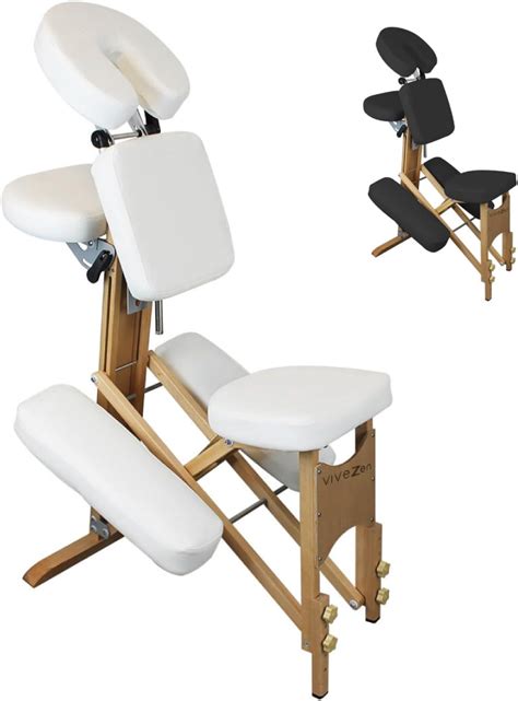 Vivezen Chaise De Massage En Bois Pliable Avec Sac De Transport 2