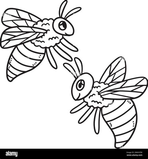 Baby Bee Isolated Coloring Page For Kids Stock Vector Image And Art Alamy