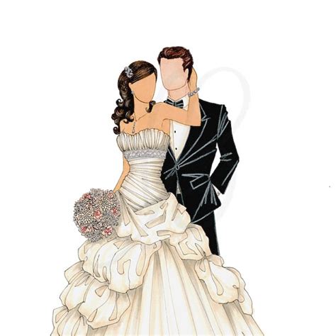 Illustrated Bride Bride Fashion Illustration Wedding Illustration Wedding Dress Sketches