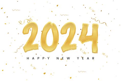 Golden Happy New Year 2024 Lettering Vector, New Year 2024, Golden ...