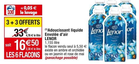 Promo Lenor 1 adoucissant liquide envolée dair chez Cora