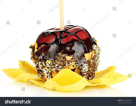 Candied Apple On Stick Isolated On Stock Photo 167492564 | Shutterstock