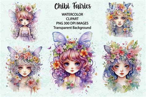 Chibi Fairy Watercolor Graphic By Siatia · Creative Fabrica
