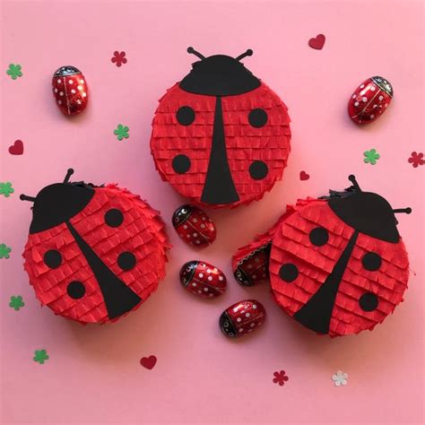 Ladybug Mini Pinata Ladybug Birthday Party Favor Etsy