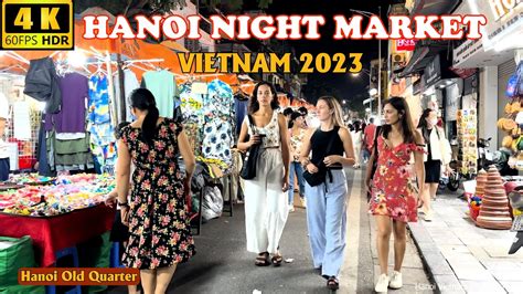 Vietnam Nightlife Walking In Hanoi Night Market Hang Duong Hang