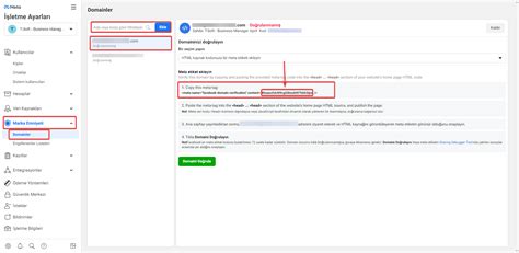 FACEBOOK BUSİNESS ALAN ADI DOĞRULAMA T SoftDestek Sistemi