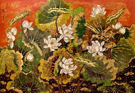 Golden Sunlight Vietnamese Lacquer Paintings By Artist Tran Thieu Nam