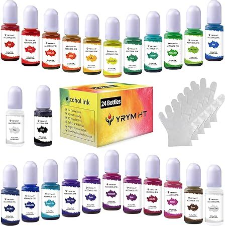 Amazon HTVRONT Metallic Alcohol Ink Set 24 Vibrant Metal Colors