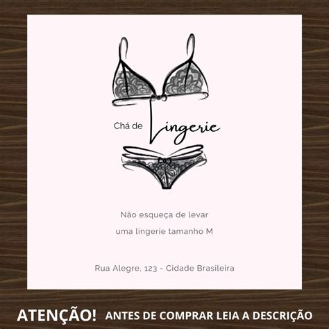 Convite Chá de Lingerie digital virtual ou para Impressão