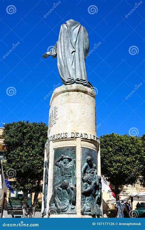 War Memorial Victoria Gozo Stock Photo Image Of Sunlit Ghawdex