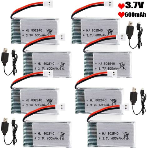 3 7V 600mAh Lipo Battery 25C XH2 54 Plug USB Charger For RC Quadcopter