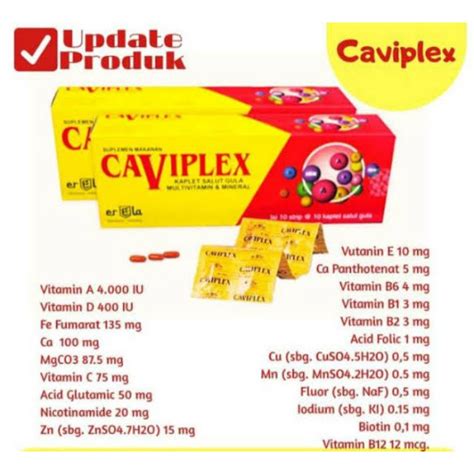 Jual Multivitamin Caviplex Cdez Dan Caviplex Tablet Harga Per Strip